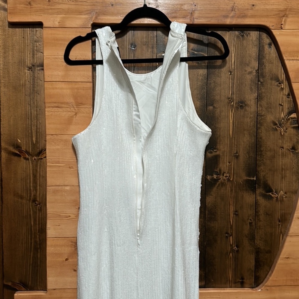 J.Crew Collection Fringe-Trim Sequin Sheath Dress in White - Picture 12 of 14